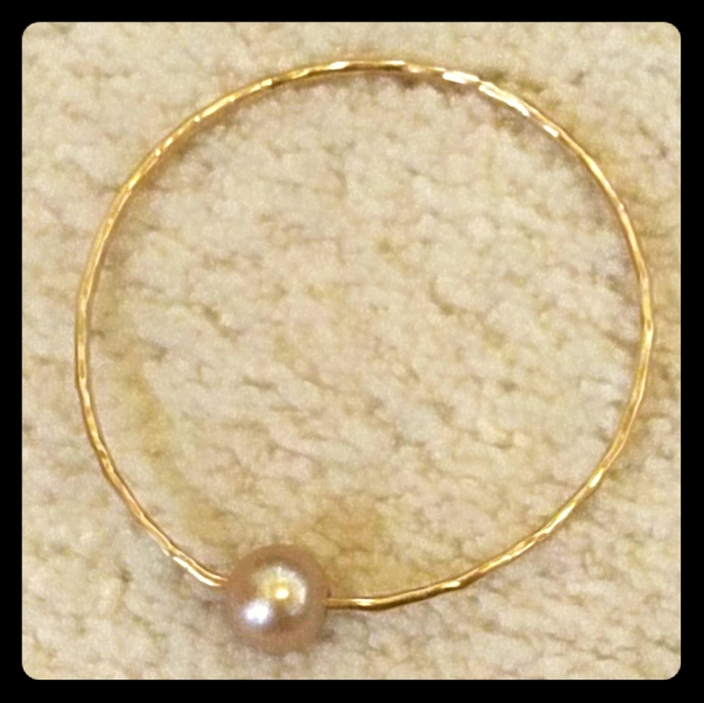 Real pink pearl gold bracelet